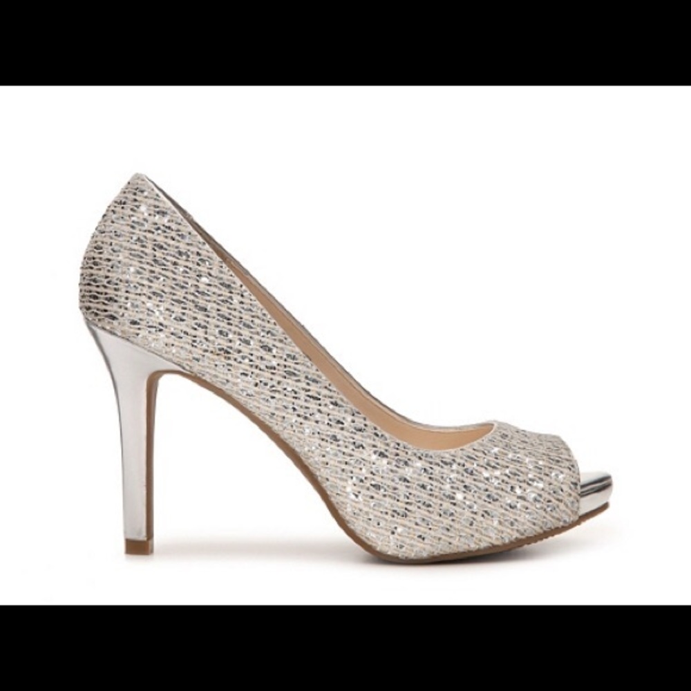 Audrey Brooke Gold Sparkly Stilettos